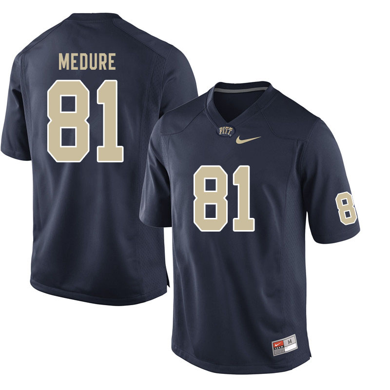 Men #81 Jim Medure Pitt Panthers College Football Jerseys Sale-Navy